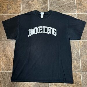 Vintage Boeing Men’s Blue Spell Out T Shirt Size XL